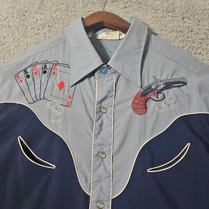 Rocking K Ranchwear Kennington Embroidered Pearl Snap Western Shirt XL Gambler